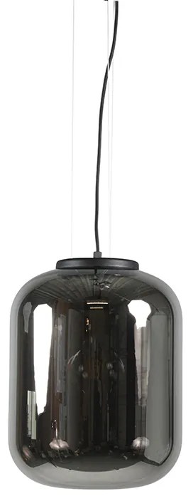 LED Candeeiro de suspensão inteligente preto com vidro fumê incl. WiFi A60 - Bliss Retro,Moderno