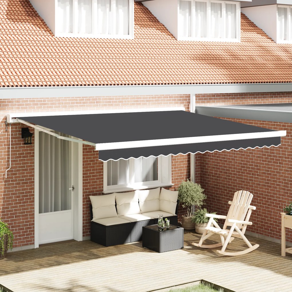 vidaXL Toldo Retrátil Manual Antracite 400x300 cm