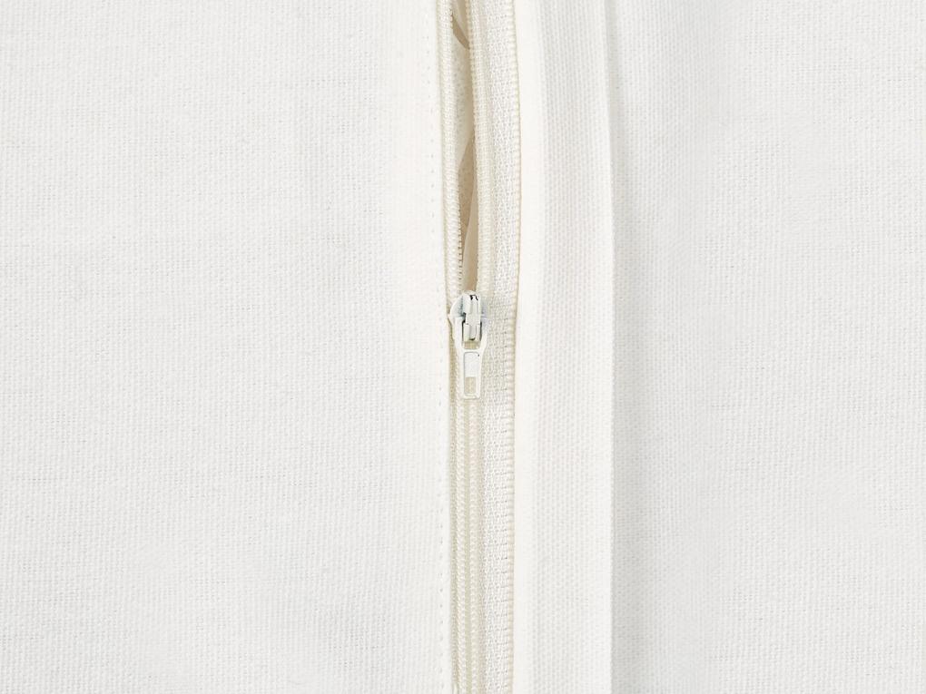 Almofada decorativa com motivo de coral em algodão branco 45 x 45 cm CORAL Beliani