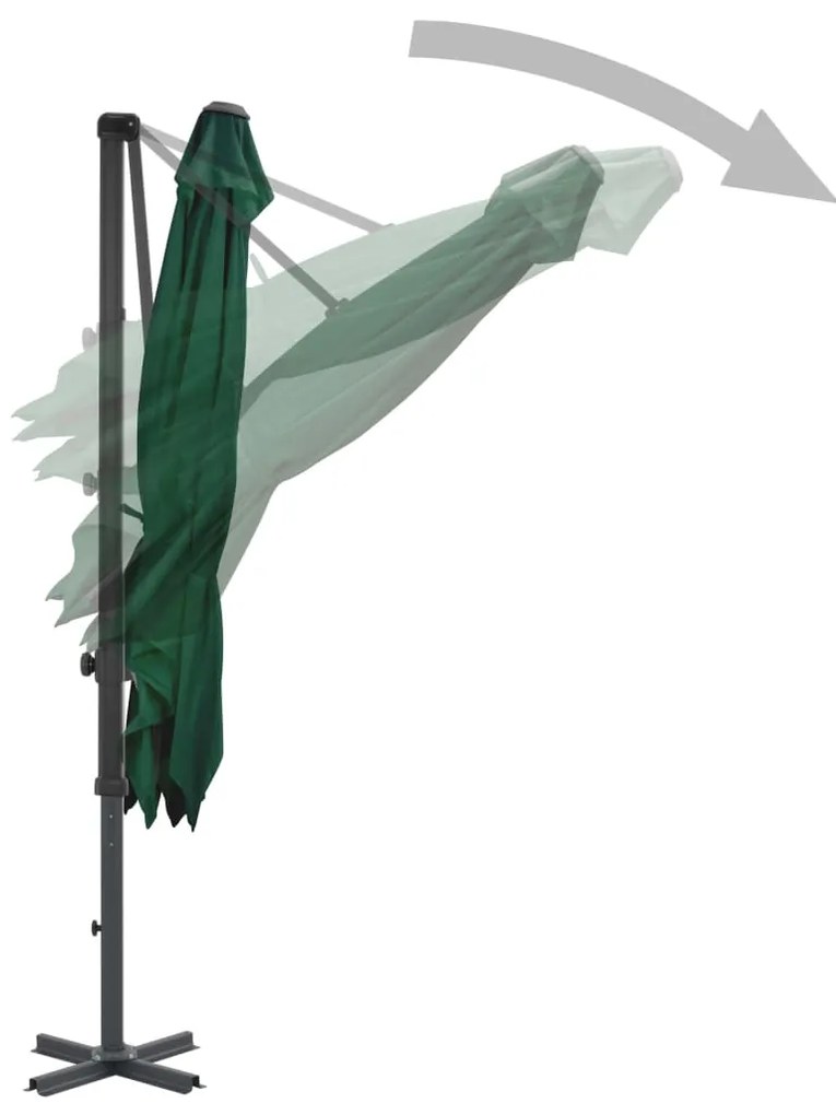 Guarda-sol de jardim com base portátil verde
