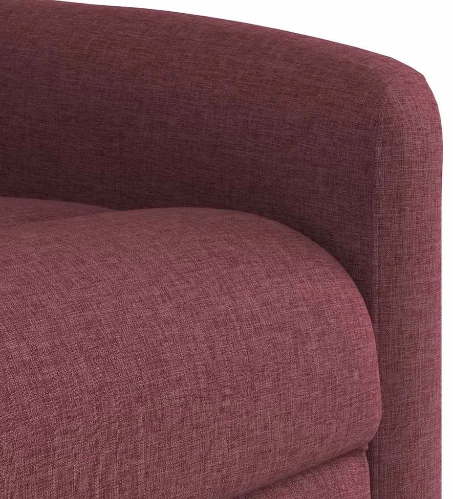 Poltrona reclinável de massagens elétrica tecido vermelho tinto