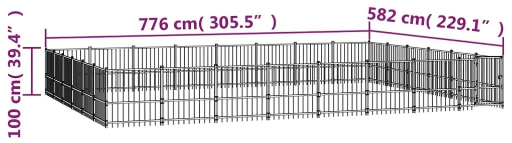 Canil de exterior 45,16 m² aço