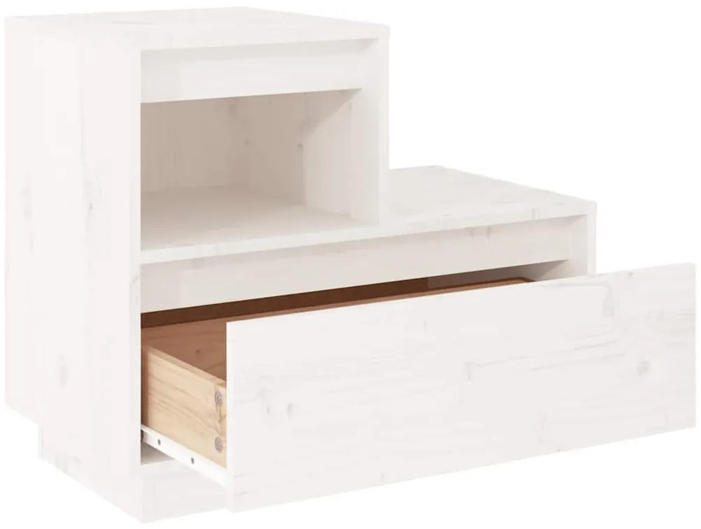Mesas de cabeceira 2 pcs 60x34x51 cm pinho maciço branco