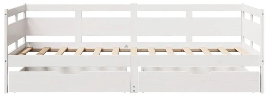 Sofá-cama com gavetas 80x200 cm madeira de pinho maciça