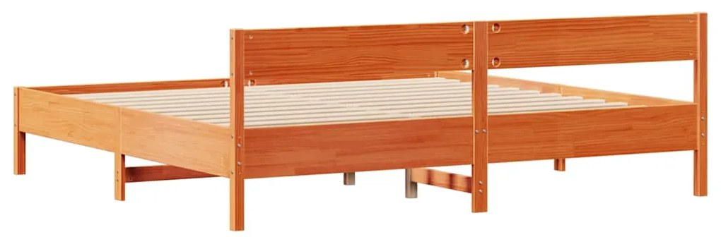 Cama sem colchão 180x200 cm pinho maciço castanho-mel