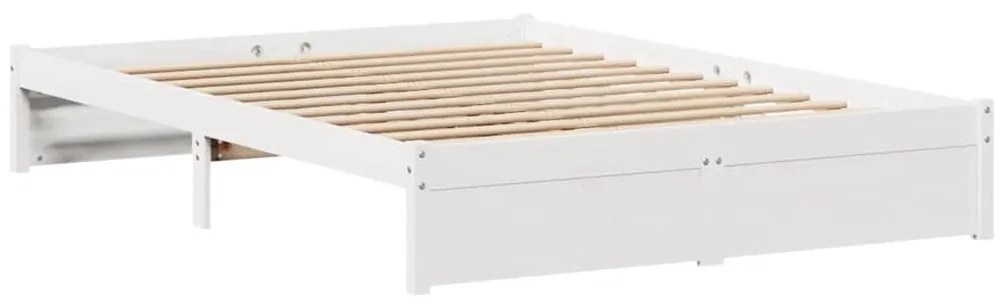 Cama sem colchão 140x190 cm madeira de pinho maciça branco