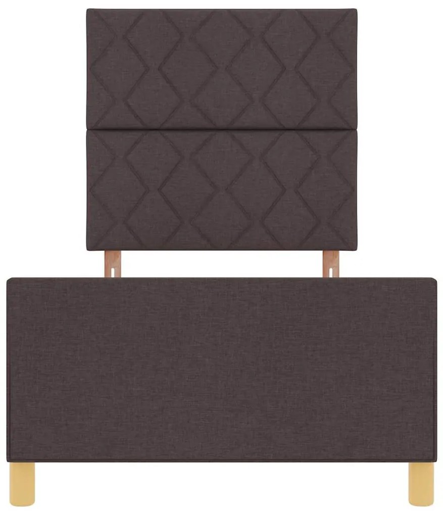 Cama vidaXL - Castanho Escuro, 90x190 cm, Tecido