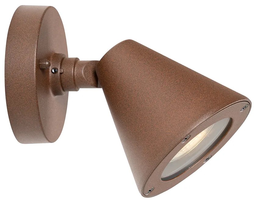 Candeeiro de parede exterior moderno castanho ferrugem IP44 ajustável - Ciara Moderno
