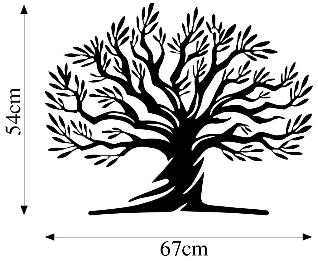 Acessório Decorativo de Parede Monumental Tree 18 – Preto – 54 x 67 cm