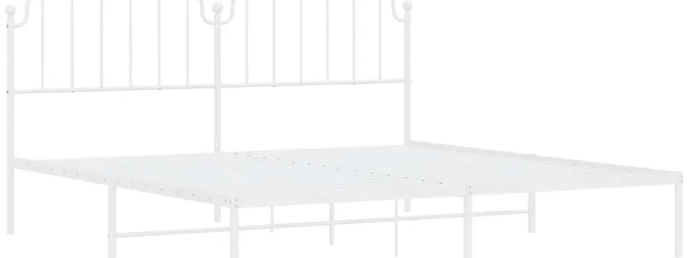 Estrutura de cama com cabeceira 193x203 cm metal branco