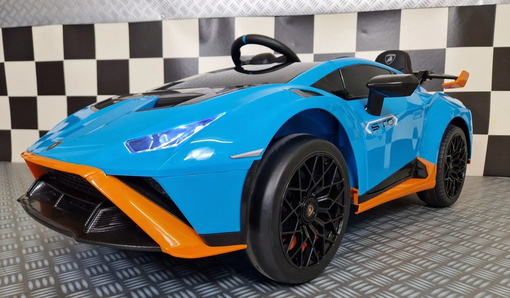 Carro eletrico bateria crianças Lamborghini Huracan STO drift Azul