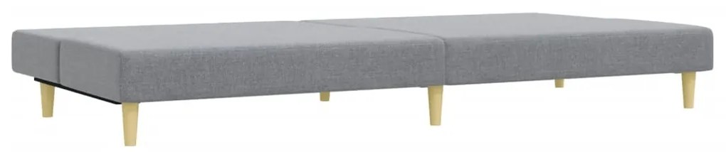 2 pcs conjunto de sofás tecido cinzento-claro