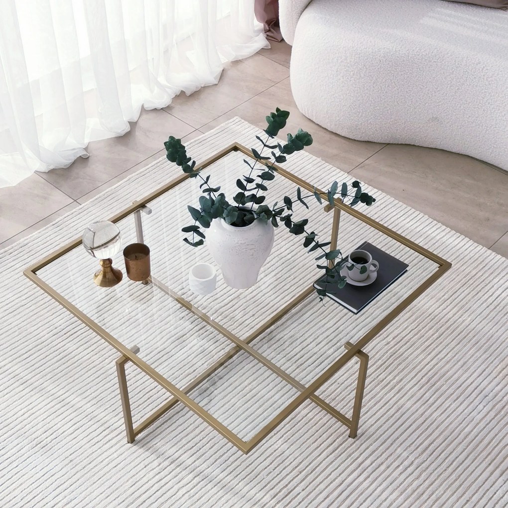 Mesa de Centro Sun S408 – Dourada – 85x35x85 cm