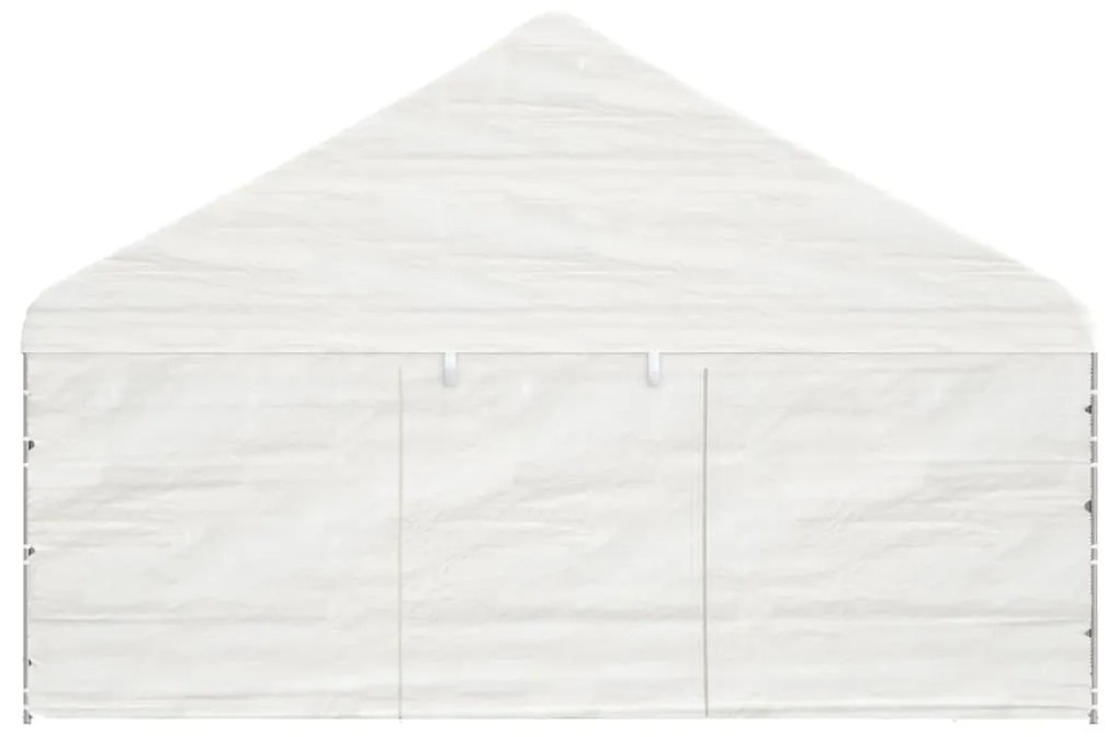 Gazebo com telhado 8,92x5,88x3,75 m polietileno branco