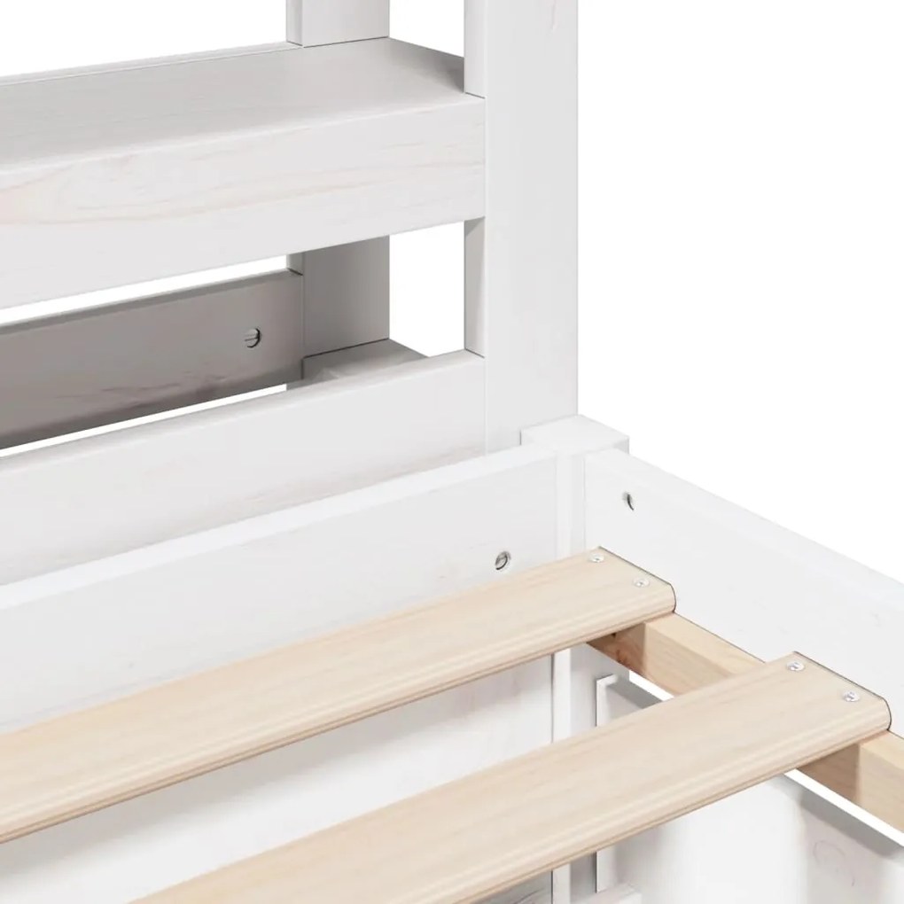 Cama sem colchão 75x190 cm madeira de pinho maciça branco