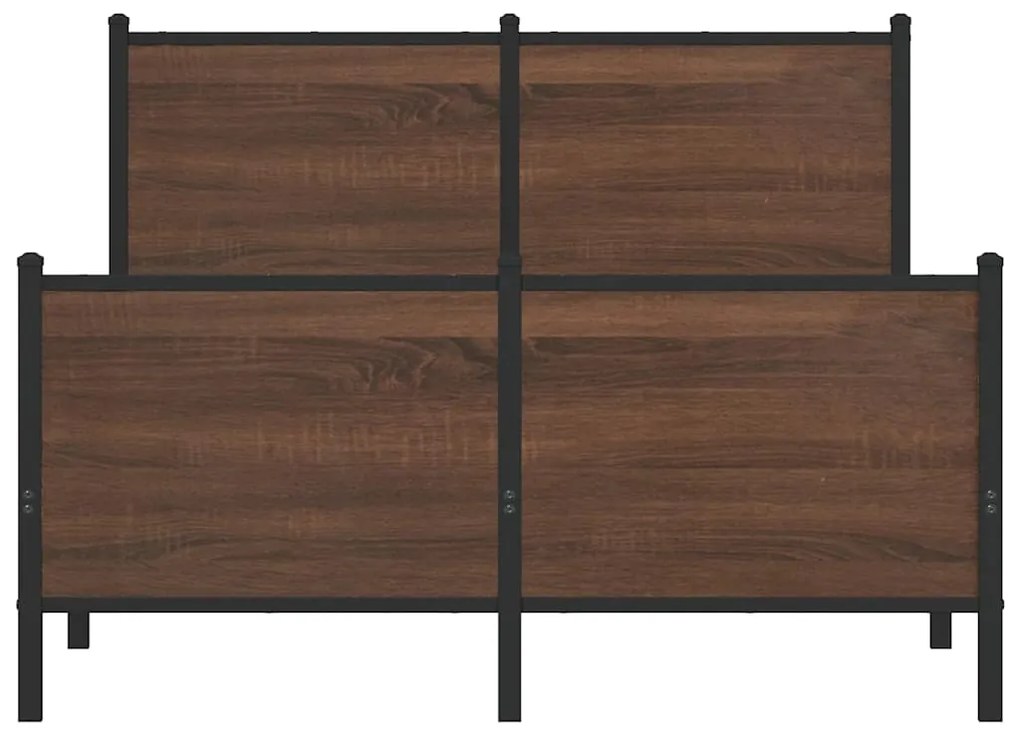 Estrutura de cama sem colchão 120x200cm metal carvalho castanho