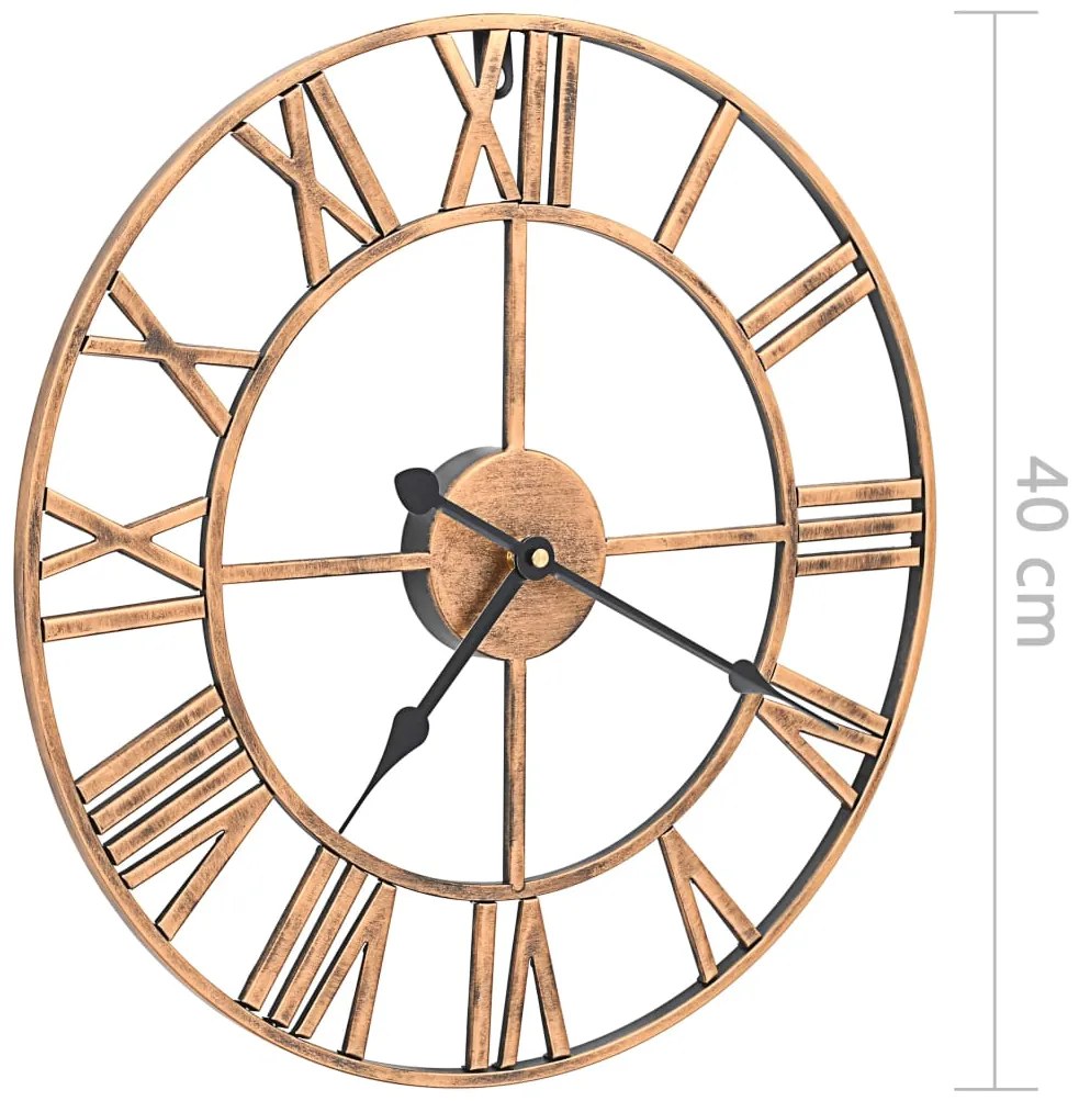 Relógio de parede metal 40 cm dourado