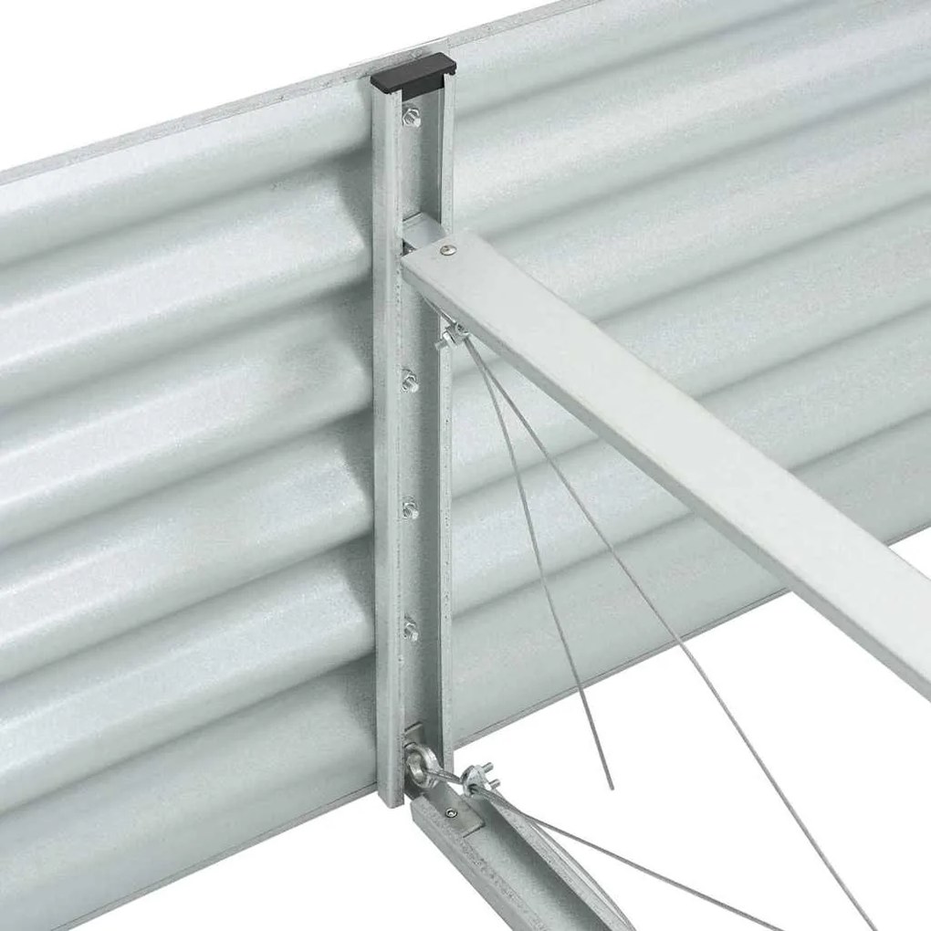 Canteiro elevado de jardim aço galvanizado 320x80x44cm prateado