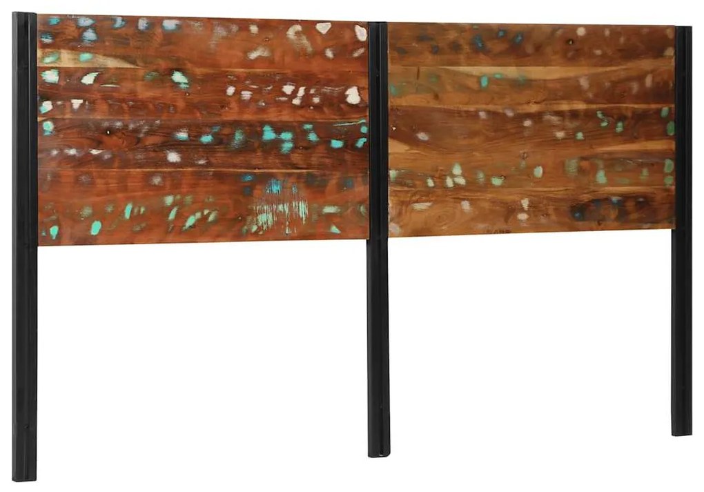 vidaXL Cabeceira de cama 180 cm madeira recuperada maciça/ferro