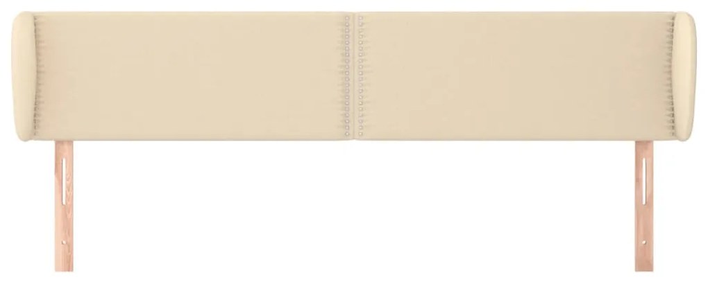Cabeceira de cama c/ abas tecido 183x23x78/88 cm creme