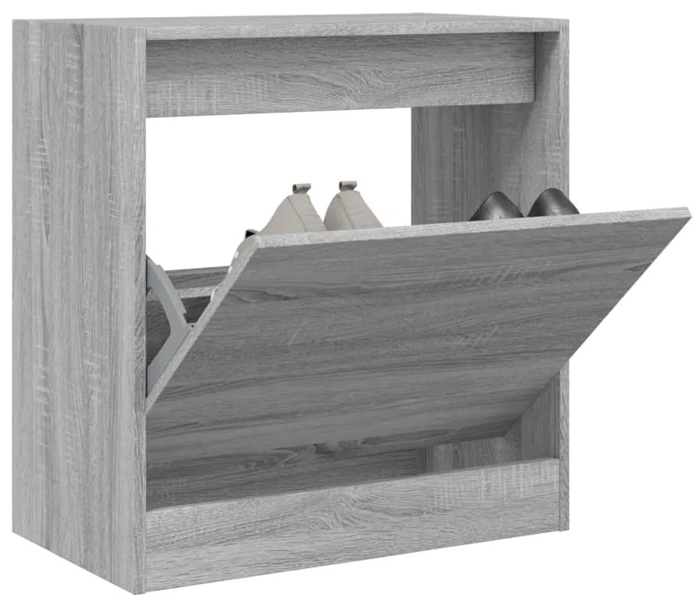 vidaXL Sapateira 60x34x63,5 cm derivados de madeira cinzento sonoma