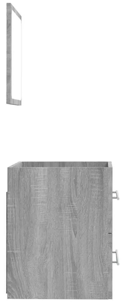 Armário de casa de banho com espelho 41x38,5x48 cm sonoma cinza