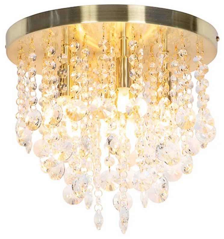 Candeeiro de teto clássico dourado com vidro - Medusa Art Deco,Clássico / Antigo
