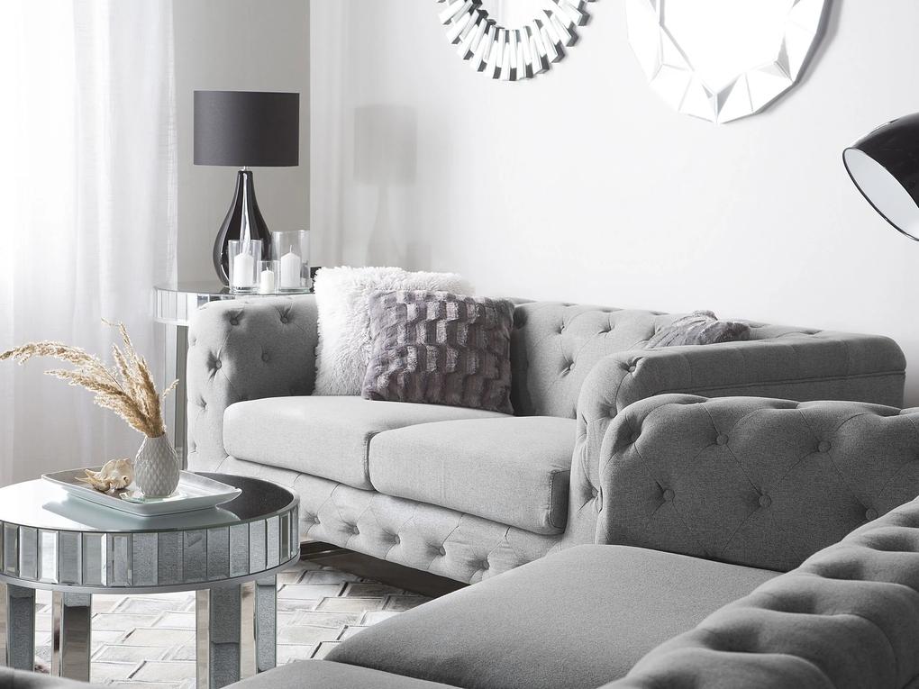 Conjunto de sofás com 5 lugares em tecido cinzento claro VISSLAND Beliani