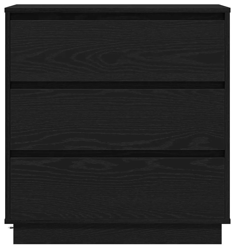 Criado-mudo vidaXL com LED Carvão Preto 71x34,5x75 cm em Madeira Engen