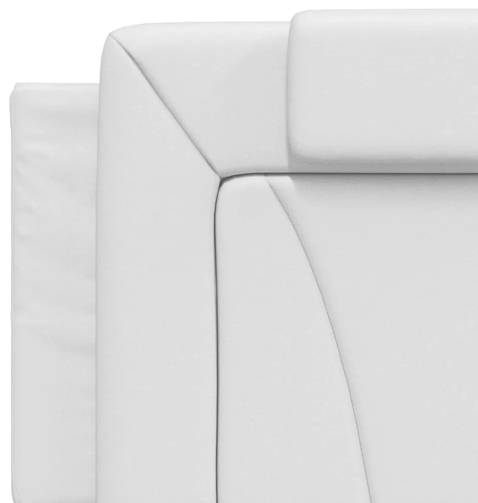 Cama com colchão 160x200 cm couro artificial branco