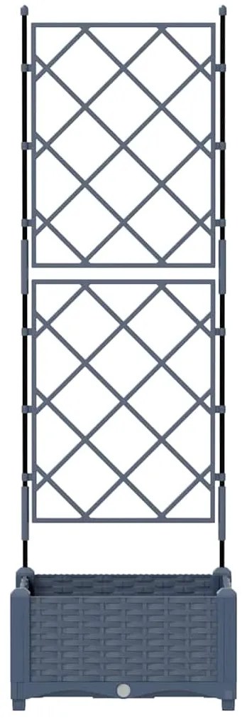 Vaso de Jardim com Treliça Cinza 40x40x125.5 cm