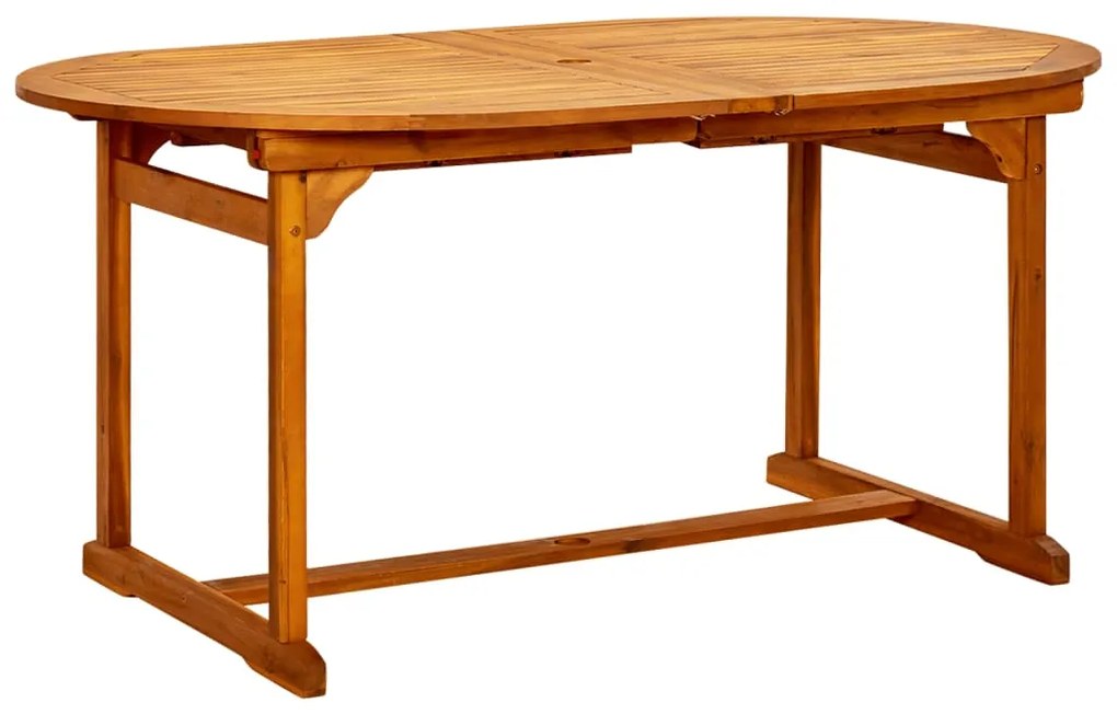 Mesa de jantar p/ jardim (160-240)x100x75 cm acácia maciça