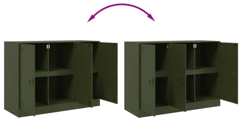 Aparador 99x39x73 cm aço verde azeitona