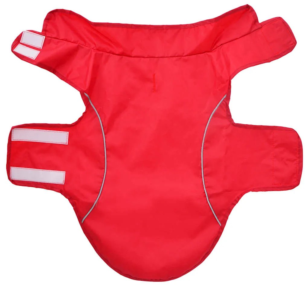 Capa de chuva para cães com tiras reflectoras vermelho S