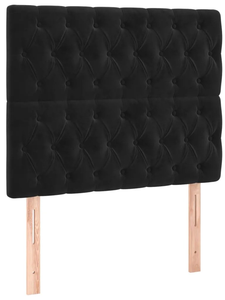 Cama box spring c/ colchão/LED 120x200 cm veludo preto