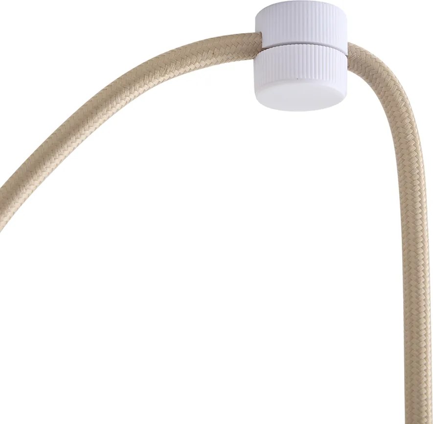 Candeeiro Pendente de Design Bege com Vidro Opalino 3 Luzes - Tulip