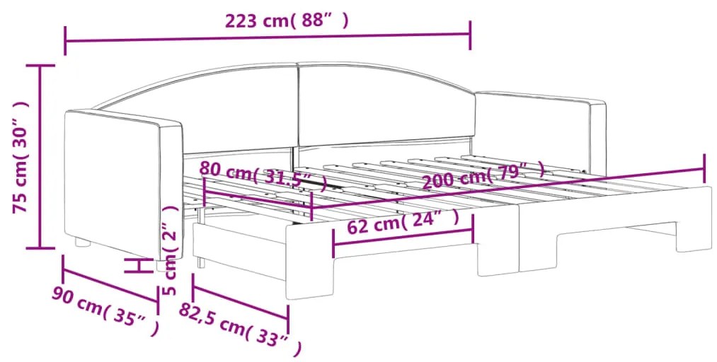 Sofá-cama com gavetão 80x200 cm tecido cinzento-acastanhado