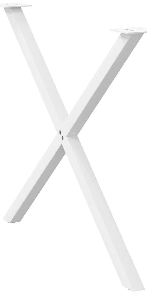 Pés para mesa de jantar em formato de X, 2 peças, branco, 90x (72-73)