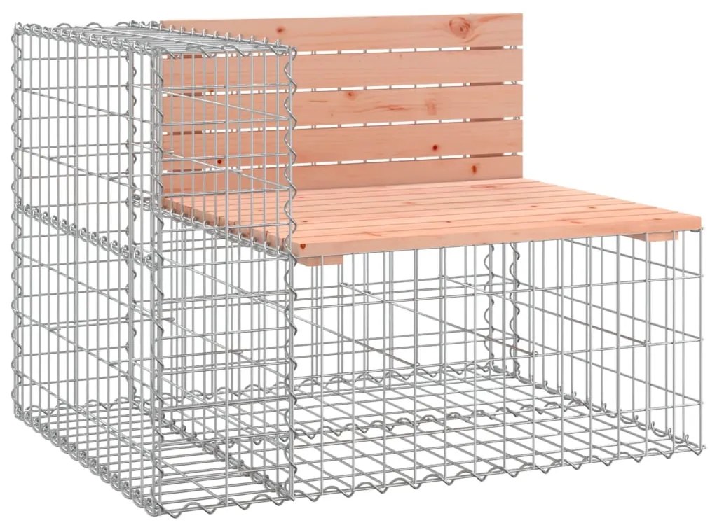 Banco jardim design gabião 184x71x65,5cm madeira douglas maciça