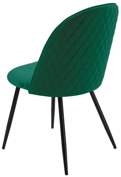 Conjunto 4 Cadeiras jantar MAGDA NEW, metal, tecido veludo verde
