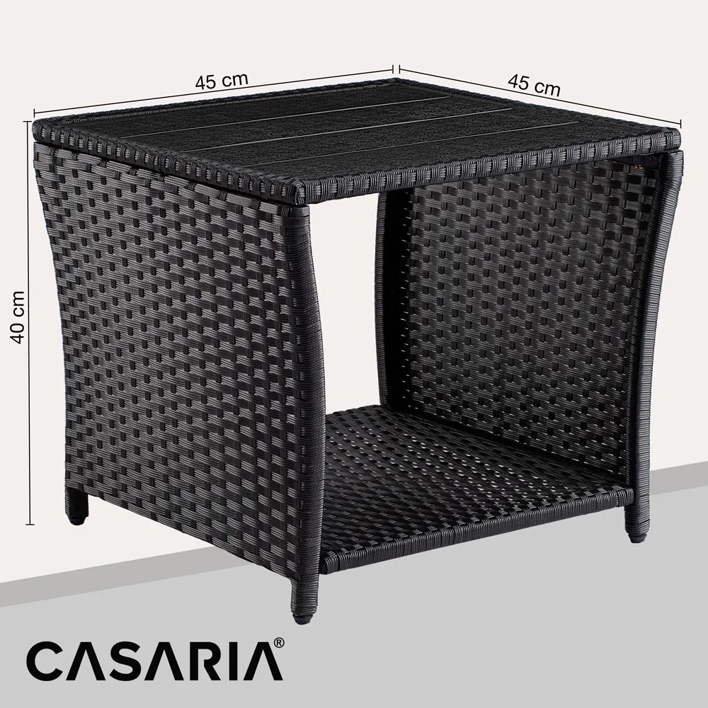 Mesa de apoio Polyrattan Vedis 45x45x40cm Preto