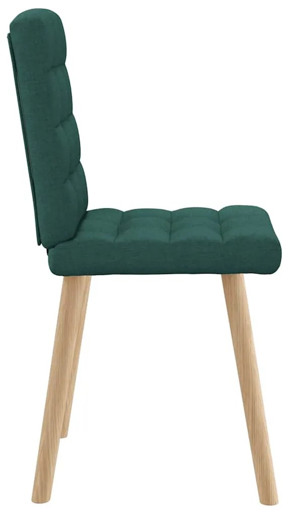 Cadeiras de jantar 4 pcs tecido verde escuro