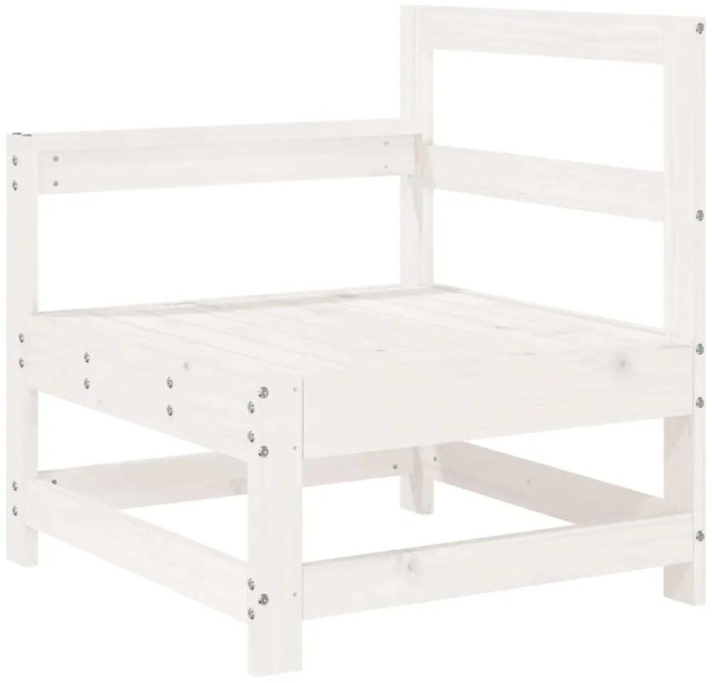 5 pcs conjunto de sofás de jardim madeira pinho maciça branco