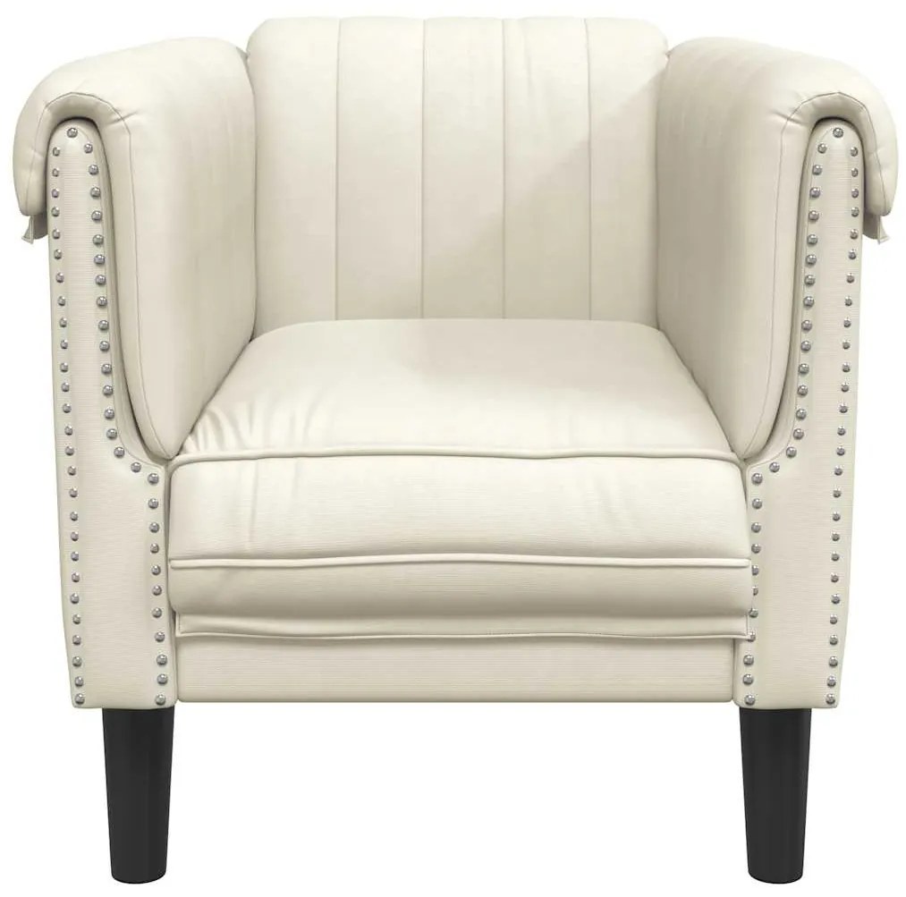 Poltrona veludo cor creme