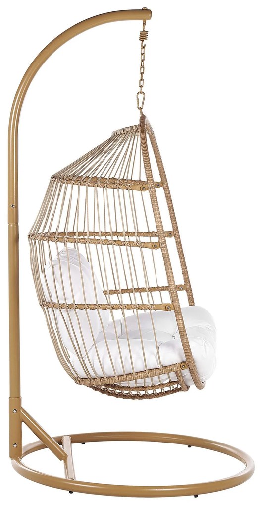 Cadeira suspensa em rattan creme com suporte ALBA Beliani