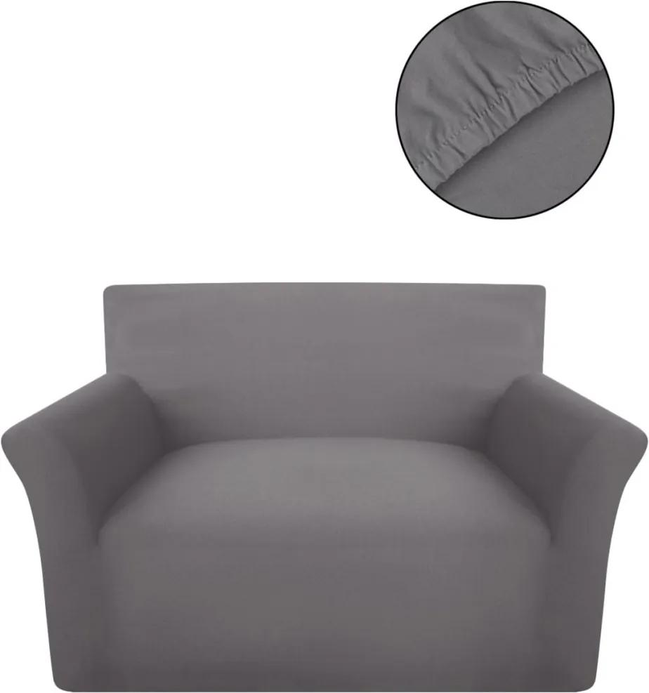 Capa de sofá elástica de jersey de algodão, cinzento