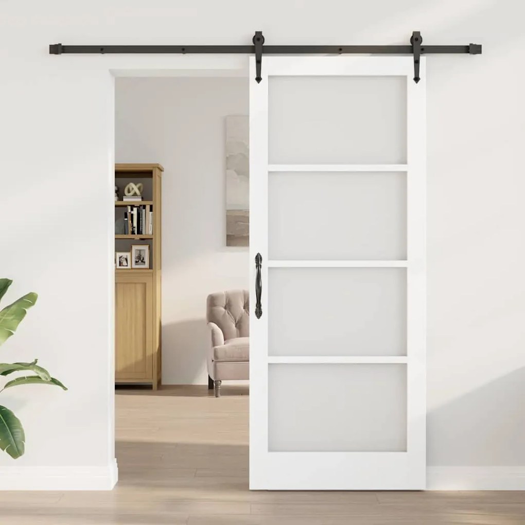Porta Deslizante vidaXL com Ferragens 'ORKDAL'Branca 86x211 cm