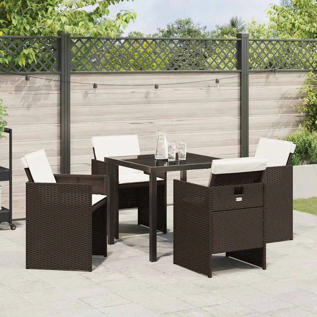 Conjunto de Jantar de Jardim com 5 Peças da , com almofadas marrom e f