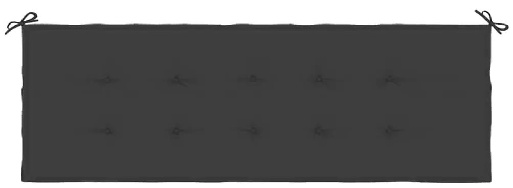 Almofadão p/ banco de jardim 150x50x4 cm tecido oxford preto
