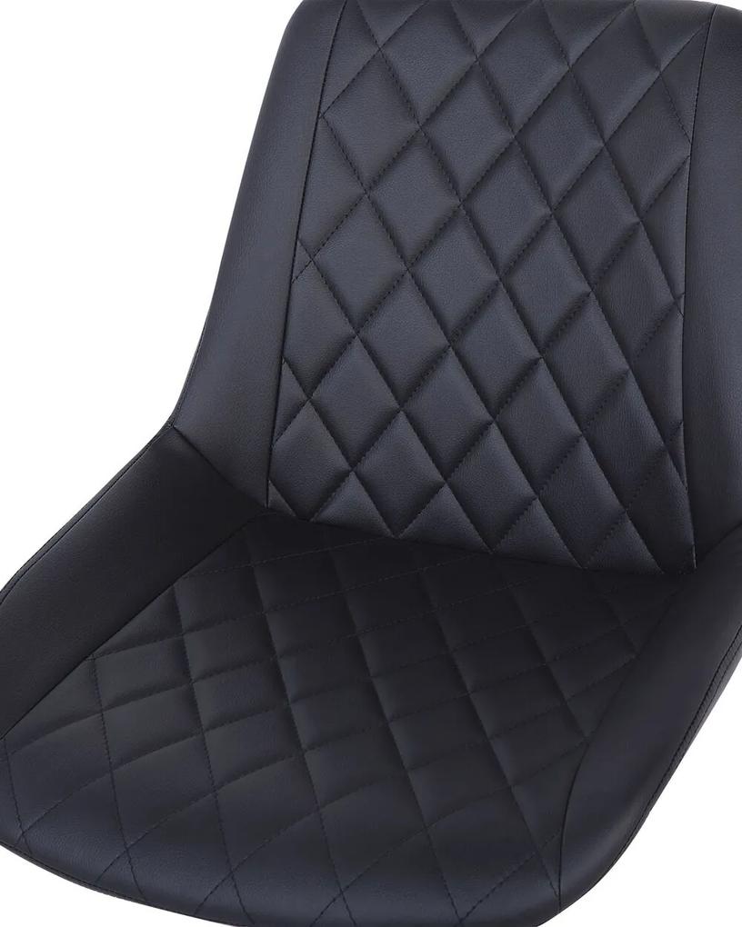 Cadeira de escritório em pele sintética preta MARIBEL Beliani